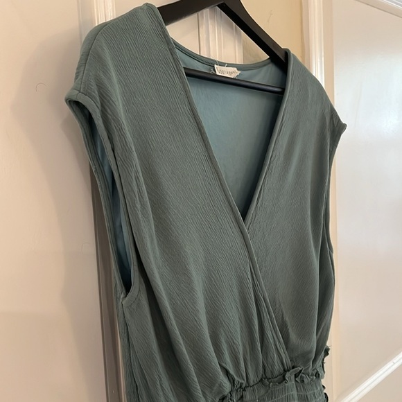 🌱 Vintage Sage Green Romper with pockets  , Size: L Circa 2008 - Picture 15 of 17